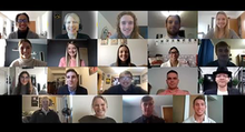 Picture of a zoom meeting for the Kids on Course.