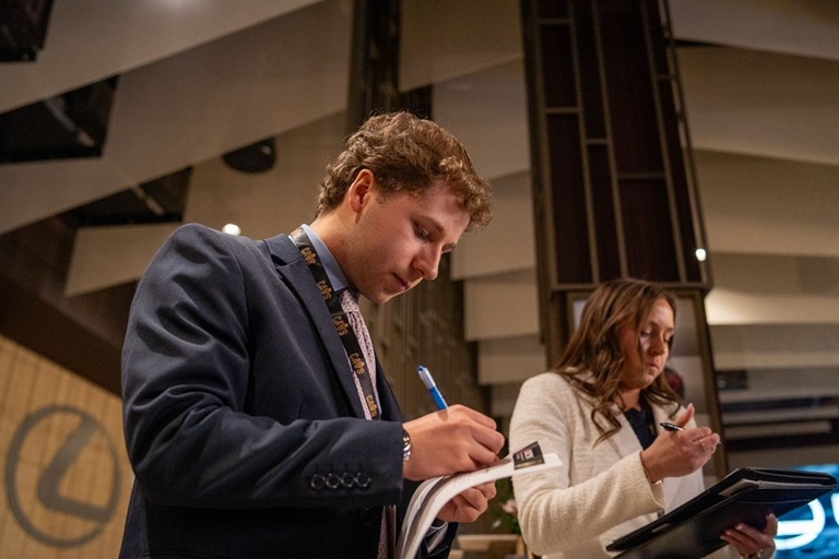 Drew Dole at networking session
