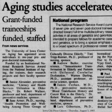 Newspaper clipping of Dr. Darling's study