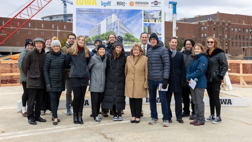Group of university leaders and stakeholders at HSAB groundbreaking
